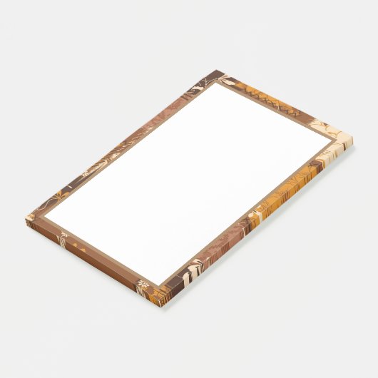 Bruin Zwart Wit Kubus Bloemen Post-it® Notes (Schuin)