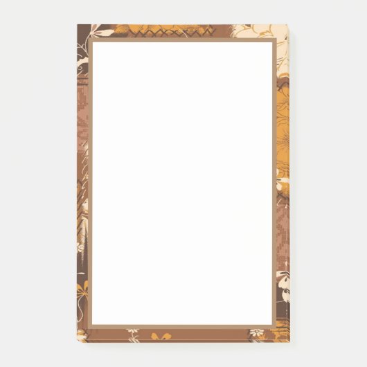 Bruin Zwart Wit Kubus Bloemen Post-it® Notes (Voorkant)