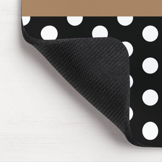 Bruin Zwart Wit Polka Dot Monogram Muismat (Hoek)