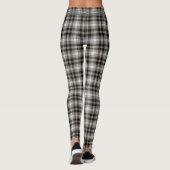 Bruin zwart-wit Tartan speldenketen Trim Leggings (Achterkant)