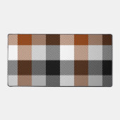 Bruin Zwart Wit Twill Gingham Ontwerp Bureaumat (Voorkant)