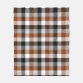 Bruin Zwart Wit Twill Gingham Ontwerp Fleece Deken (Voorkant)