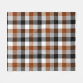 Bruin Zwart Wit Twill Gingham Ontwerp Fleece Deken (Voorkant (Horizontaal))