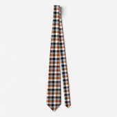 Bruin Zwart Wit Twill Gingham Ontwerp Stropdas (Voorkant)