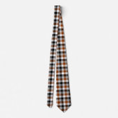 Bruin Zwart Wit Twill Gingham Ontwerp Stropdas (Achterkant)
