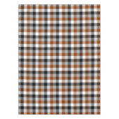 Bruin Zwart Wit Twill Gingham Ontwerp Tafelkleed (Voorkant)