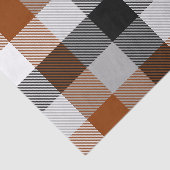 Bruin Zwart Wit Twill Gingham Ontwerp Tissuepapier (Detail)