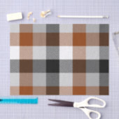 Bruin Zwart Wit Twill Gingham Ontwerp Tissuepapier (Craft)