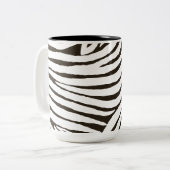 Bruin Zwart Wit Zebra Print Tweekleurige Koffiemok (Voorkant links)