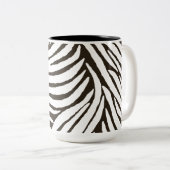Bruin Zwart Wit Zebra Print Tweekleurige Koffiemok (Voorkant rechts)