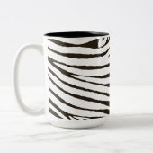 Bruin Zwart Wit Zebra Print Tweekleurige Koffiemok (Links)