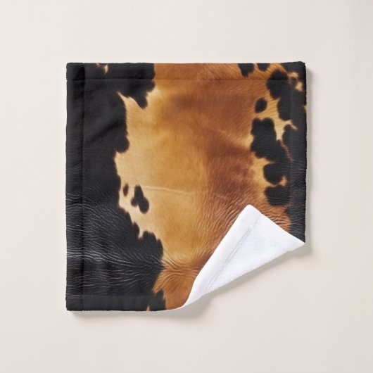Bruin Zwart Zuidwest Koeienhuid Bad Handdoek (Wasdoekje)