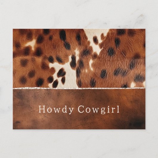Bruin Zwart Zuidwest Koeienhuid Briefkaart (Voorkant)