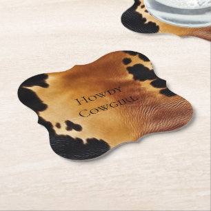 Bruin Zwart Zuidwest Koeienhuid Kartonnen Onderzetters