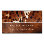 Bruin Zwart Zuidwest Koeienhuid Magnetisch Visitekaartje (Voorkant)