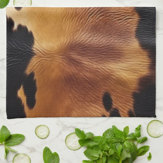 Bruin Zwart Zuidwest Koeienhuid Theedoek (Gevouwen)