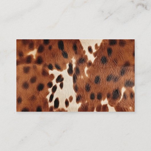Bruin Zwart Zuidwest Koeienhuid Visitekaartje (Achterkant)