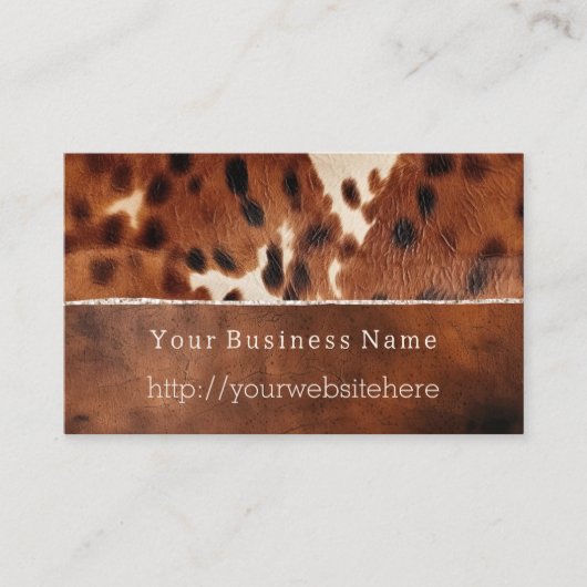 Bruin Zwart Zuidwest Koeienhuid Visitekaartje (Voorkant)