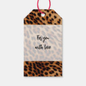 Bruin zwarte leopard-printer cadeaulabel (Voorkant)