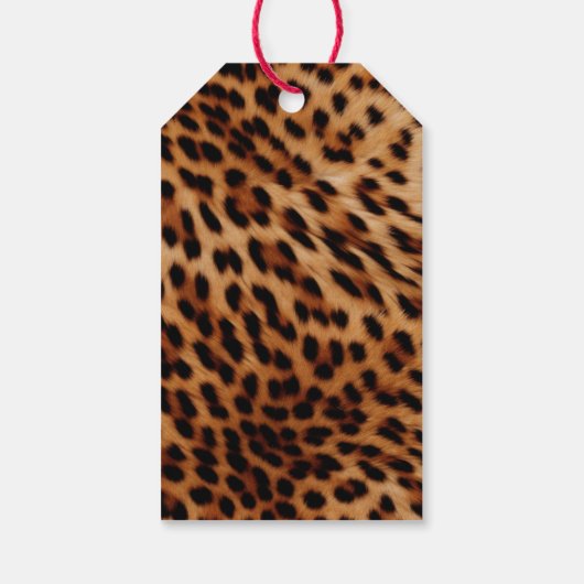 Bruin zwarte leopard-printer cadeaulabel (Achterkant)
