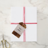 Bruin zwarte leopard-printer cadeaulabel (Met Touw)