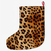 Bruin zwarte leopard-printer grote kerstsok (Achterkant)