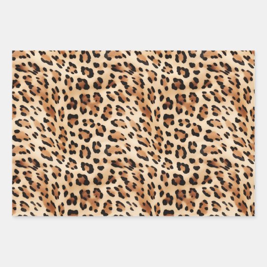 Bruin zwarte leopard-printer inpakpapier vel (Voorkant 3)