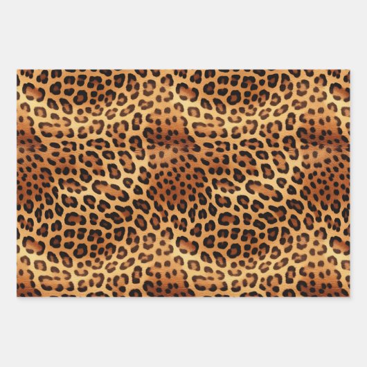 Bruin zwarte leopard-printer inpakpapier vel (Voorkant 2)