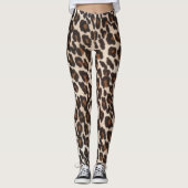 Bruin zwarte leopard-printer leggings (Voorkant)