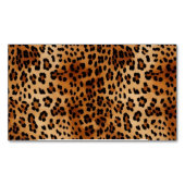 Bruin zwarte leopard-printer magnetisch visitekaartje (Voorkant)