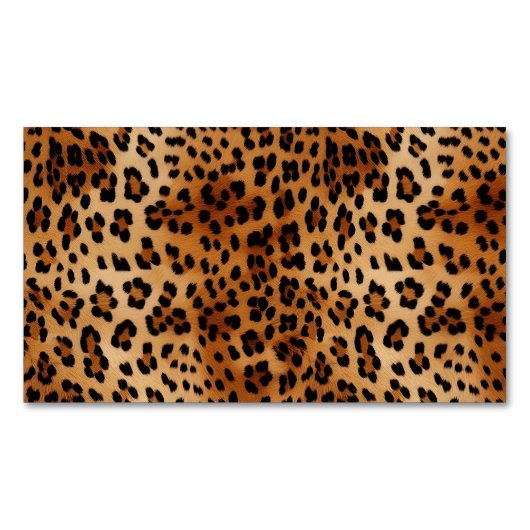 Bruin zwarte leopard-printer magnetisch visitekaartje (Voorkant)