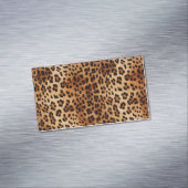 Bruin zwarte leopard-printer magnetisch visitekaartje (Voorbeeld)
