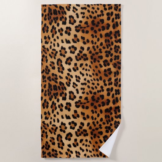 Bruin zwarte leopard-printer strandlaken (Voorkant)