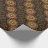 Bruin zwarte spiraalgolf Kaleidoscoop Art Cadeaupapier (Hoek)