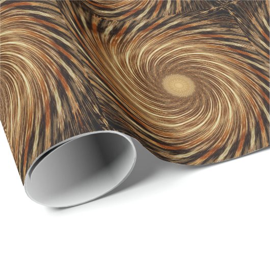 Bruin zwarte spiraalgolf Kaleidoscoop Art Cadeaupapier (Rol Hoek)