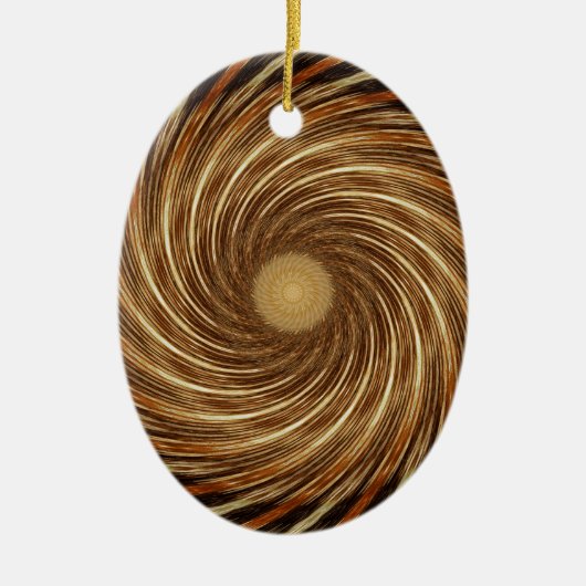 Bruin zwarte spiraalgolf Kaleidoscoop Art Keramisch Ornament (Voorkant)