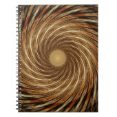 Bruin zwarte spiraalgolf Kaleidoscoop Art Notitieboek (Voorkant)