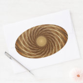 Bruin zwarte spiraalgolf Kaleidoscoop Art Ovale Sticker (Envelop)