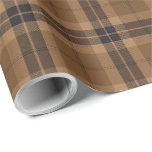 Bruin Zwarte tartan Pset Scottish Pattern Cadeaupapier