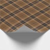 Bruin Zwarte tartan Pset Scottish Pattern Cadeaupapier (Hoek)