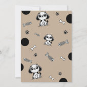 Bruin & Zwarte Vis Botten Puppy Dog Verjaardagsfee Kaart (Achterkant)