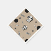 Bruin & Zwarte Vis Botten Puppy Dog Verjaardagsfee Servet (Hoek)