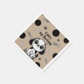 Bruin & Zwarte Vis Botten Puppy Dog Verjaardagsfee Servet (Hoek)