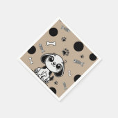 Bruin & Zwarte Vis Botten Puppy Dog Verjaardagsfee Servet (Hoek)
