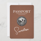 Bruin Zweeds paspoort Bewaar de datum Save The Date (Voorkant)