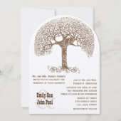 Bruin-zwijn-bijtende boom-liefdesbos-bruiloft kaart (Voorkant)