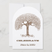 Bruin-zwijn-bijtende boom-liefdesbos-bruiloft kaart (Achterkant)