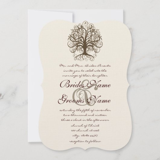 Bruin zwijn Roots of Love Wedding Invitation Kaart (Achterkant)
