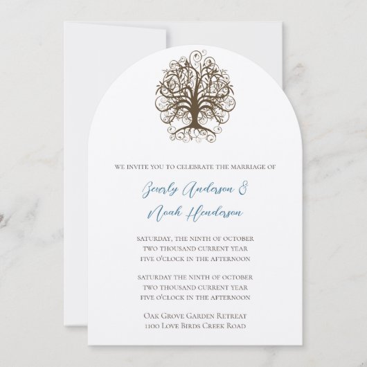 Bruin zwijn Roots of Love Wedding Invitation Kaart (Voorkant)