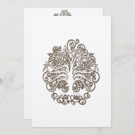 Bruin zwijn Roots of Love Wedding Invitation Kaart (Voorkant / Achterkant)